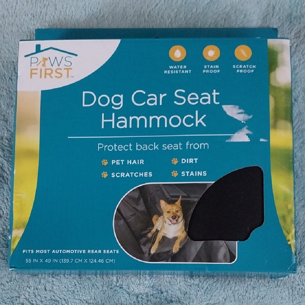 Paws First Dog Car Seat Hammock  NEW